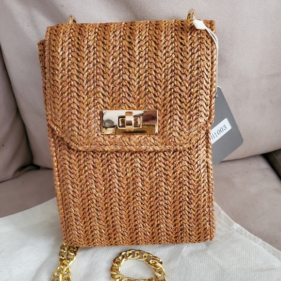 JustFab Handbags - Cute Straw Crossbody
